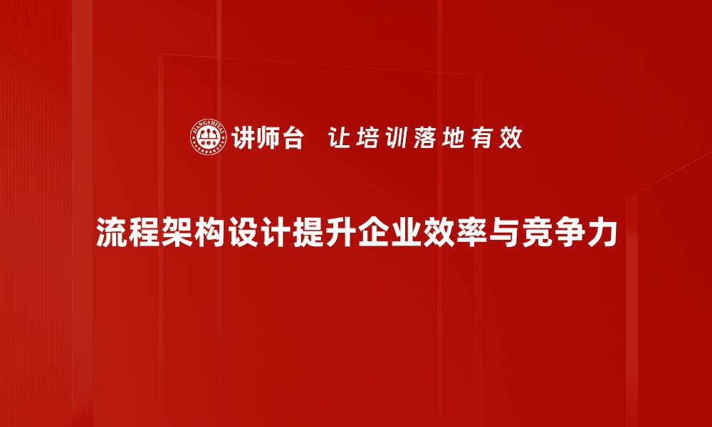 流程架构设计提升企业效率与竞争力