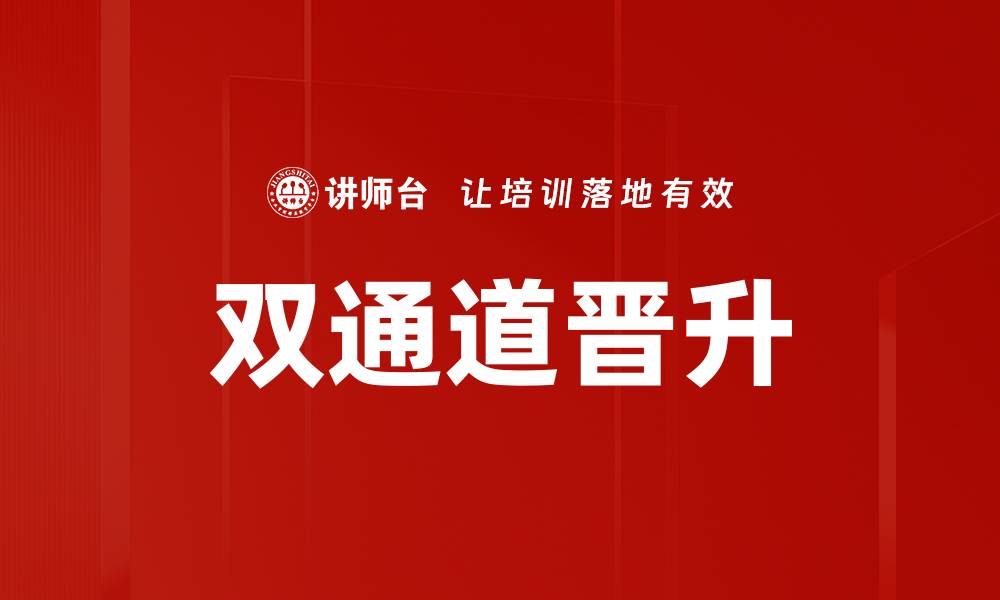 文章双通道晋升：实现职业发展的新路径探索的缩略图