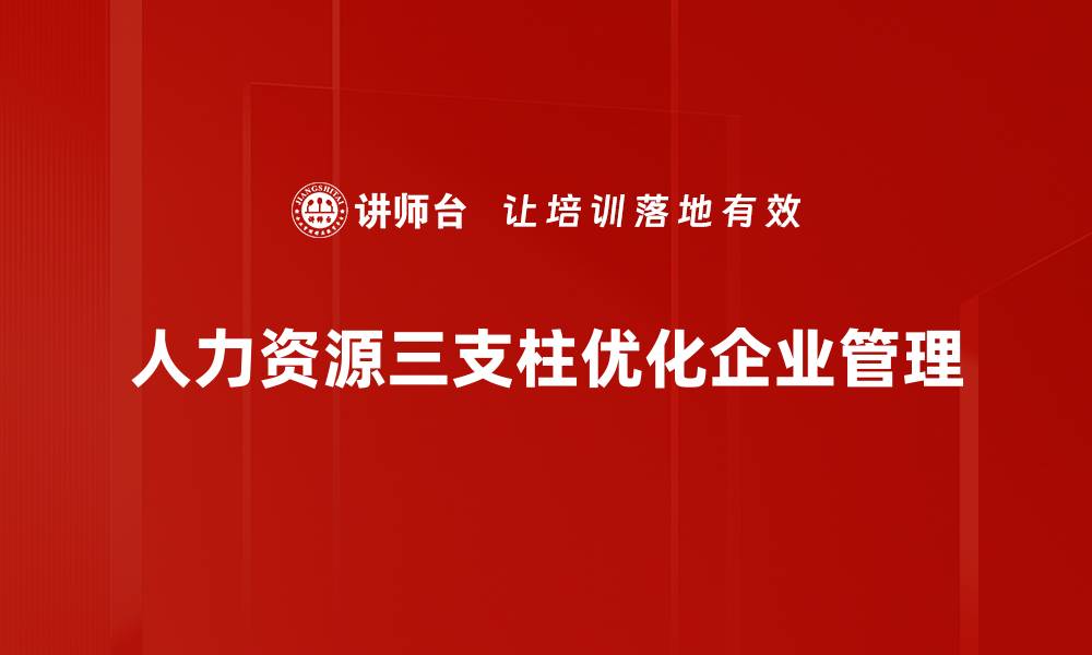 人力资源三支柱优化企业管理