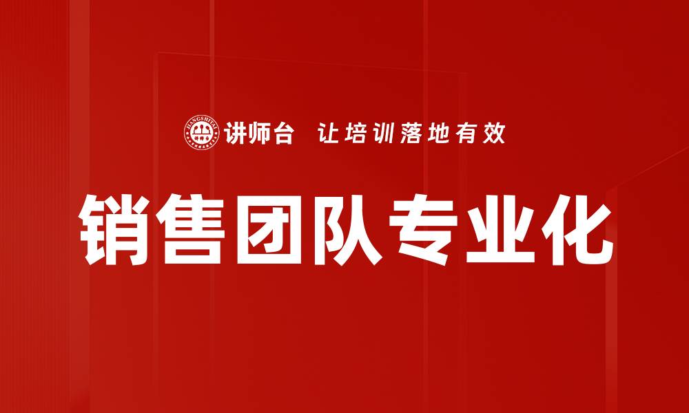 销售团队专业化