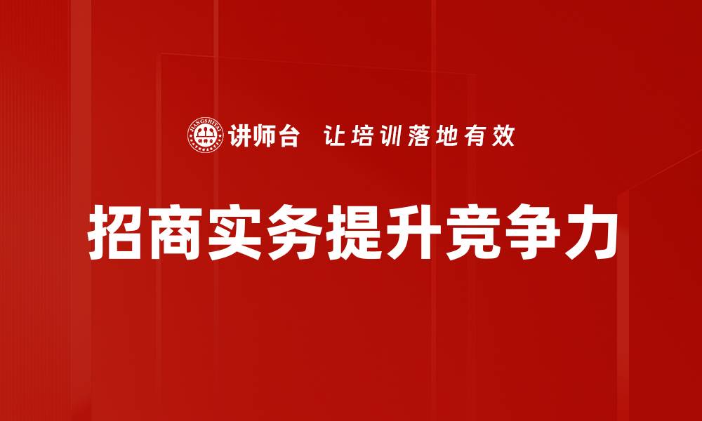 文章招商实务要点：提升项目成功率的关键策略的缩略图