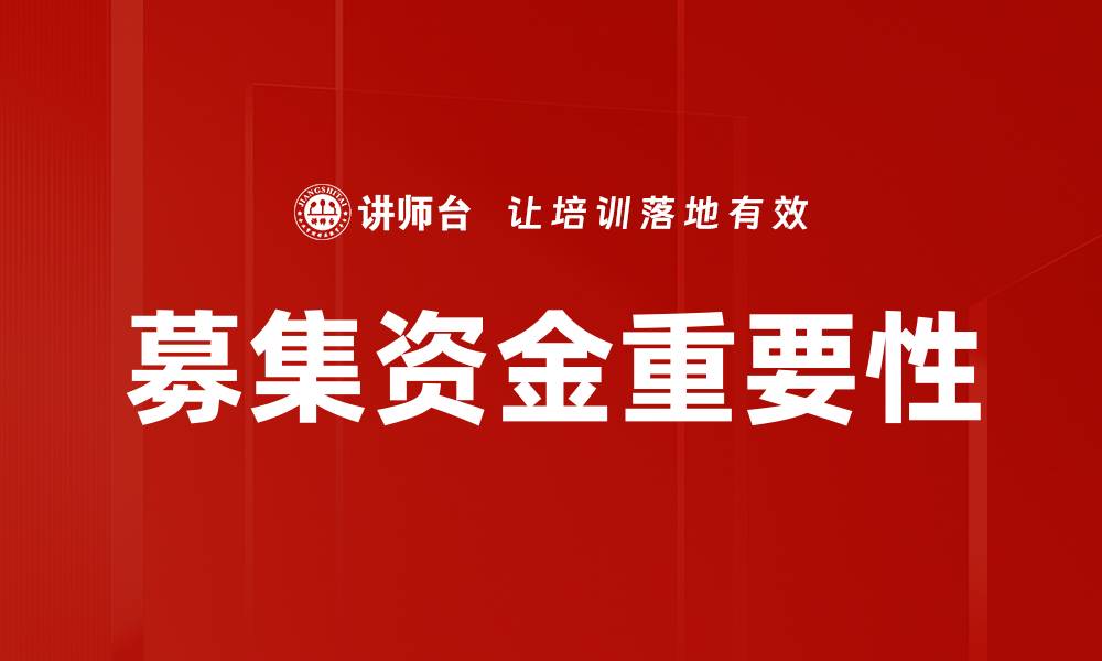 文章有效募集资金的策略与技巧分享的缩略图