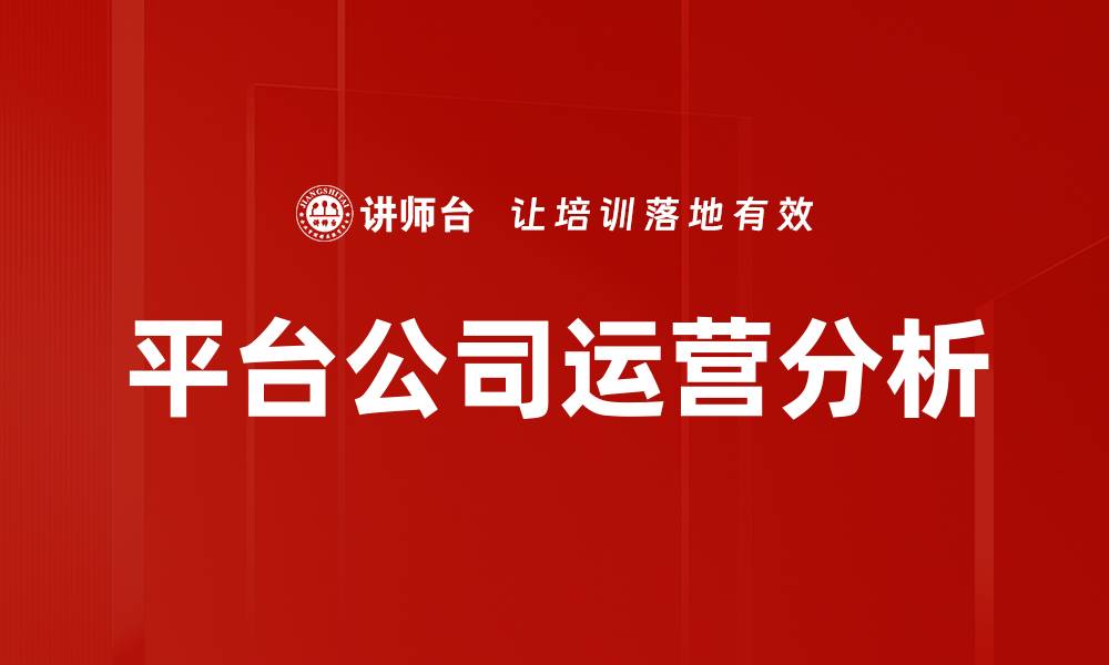 文章提升平台公司运营效率的关键策略解析的缩略图