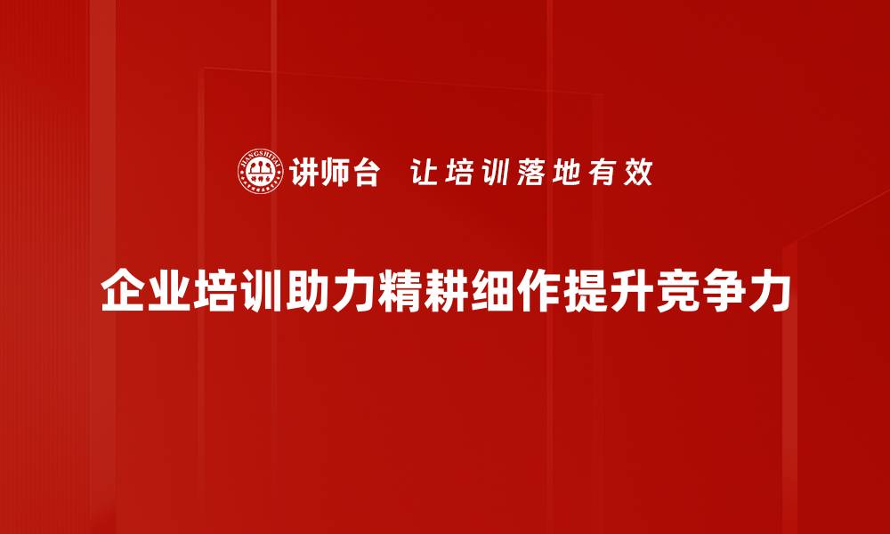 文章精耕细作：如何在细节中寻求成功与突破的缩略图