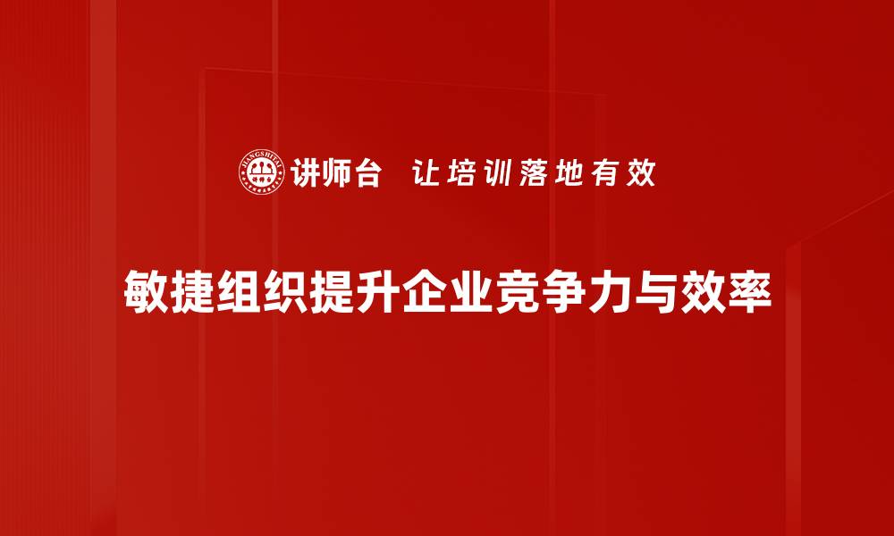 文章如何打造高效敏捷组织提升团队协作能力的缩略图