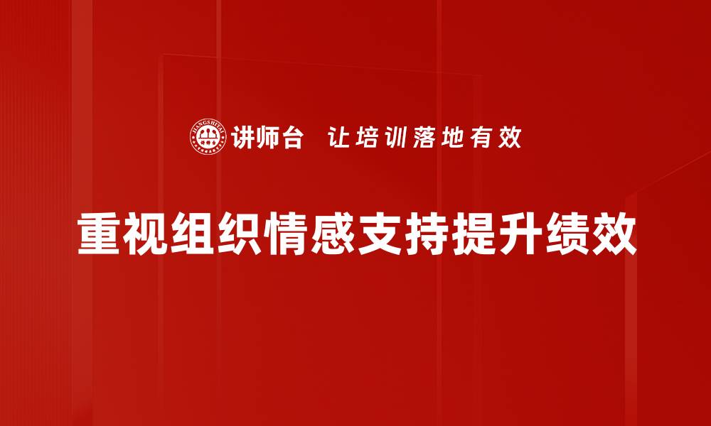 文章如何有效提供组织情感支持，提升团队凝聚力的缩略图