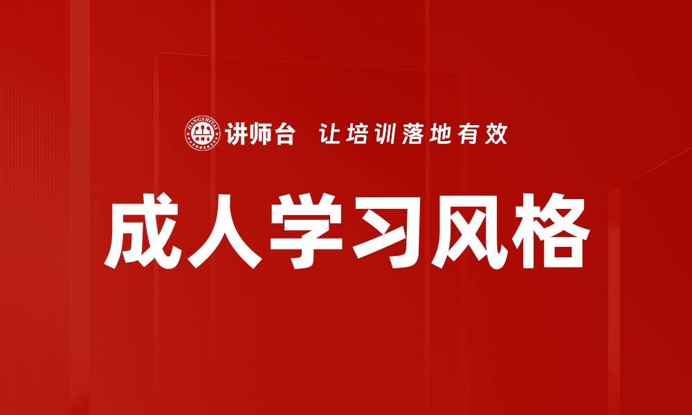 成人学习风格