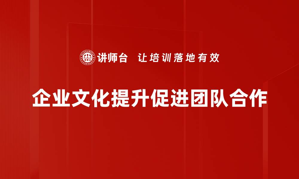 企业文化提升促进团队合作