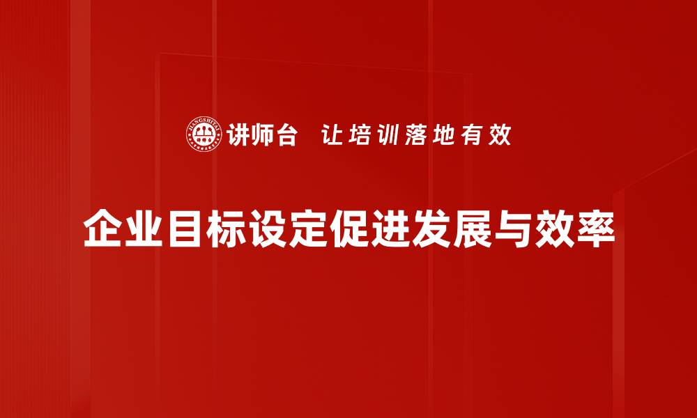 企业目标设定促进发展与效率
