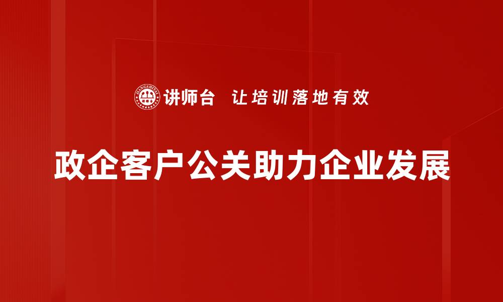 文章提升政企客户公关策略，助力企业发展新机遇的缩略图
