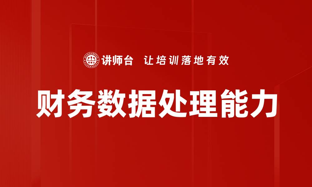 财务数据处理能力