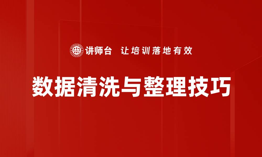 数据清洗与整理技巧