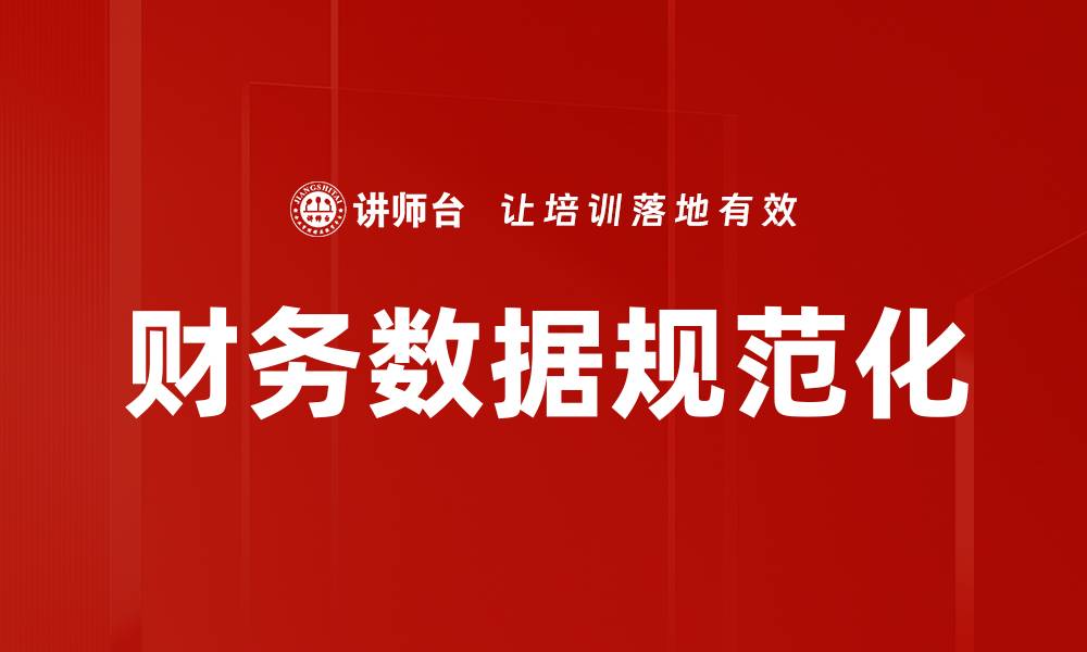 文章财务数据规范化的重要性与实施策略解析的缩略图