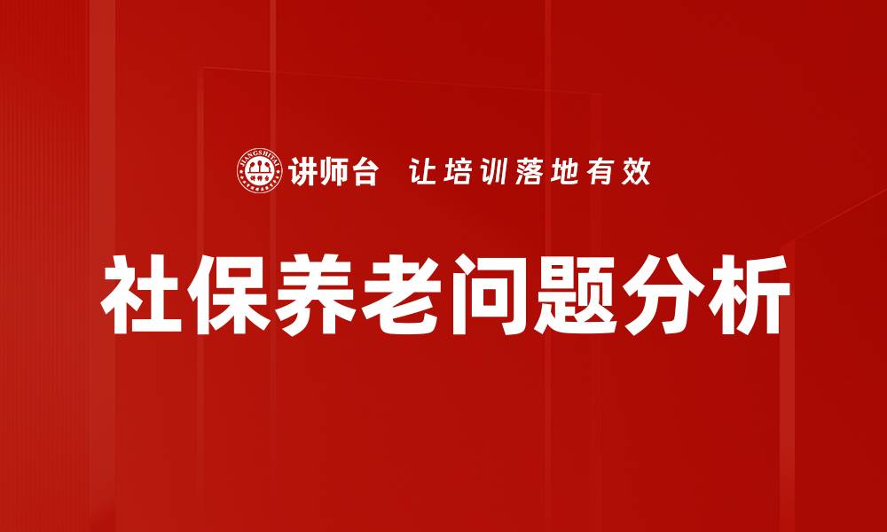 文章社保养老问题解析：应对未来挑战的策略与建议的缩略图