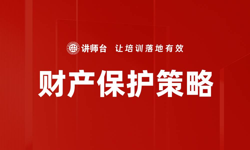 文章全面解析财产保护的有效策略与方法的缩略图
