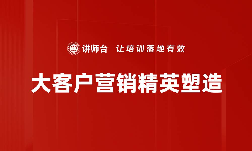 大客户营销精英塑造