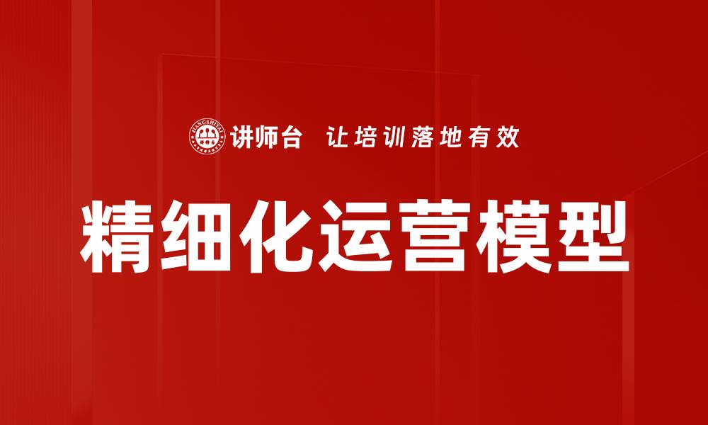 文章精细化运营模型助力企业高效管理与盈利增长的缩略图