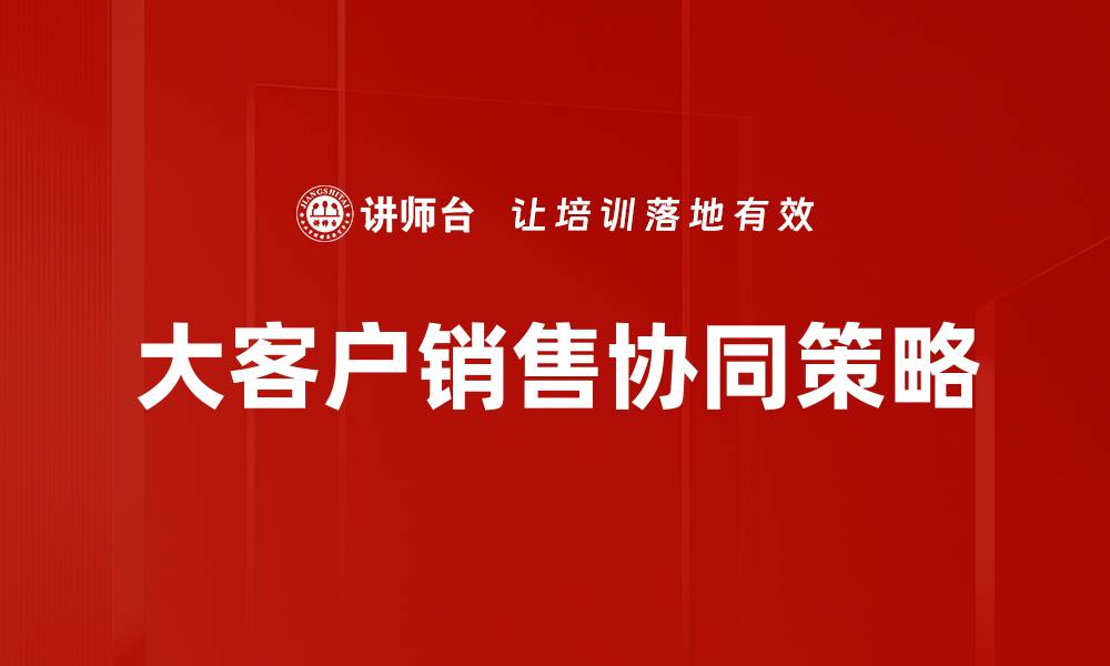 大客户销售协同策略