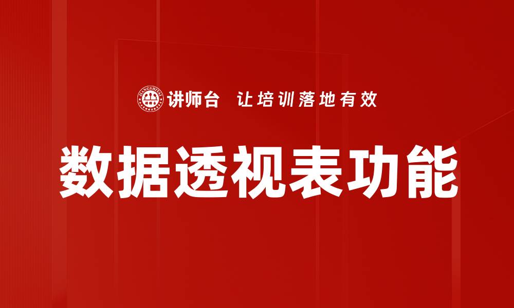 数据透视表功能
