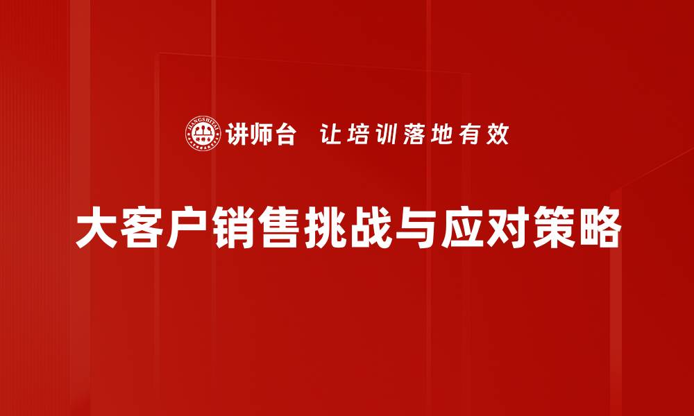 文章大客户销售策略：如何快速提升业绩与客户满意度的缩略图