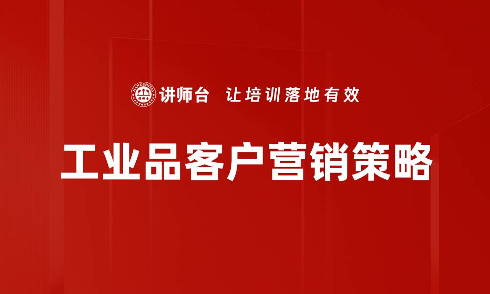 文章工业品客户营销策略：提升销售与客户满意度的方法的缩略图