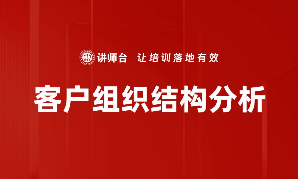 文章客户组织结构分析：提升企业决策效率的关键策略的缩略图