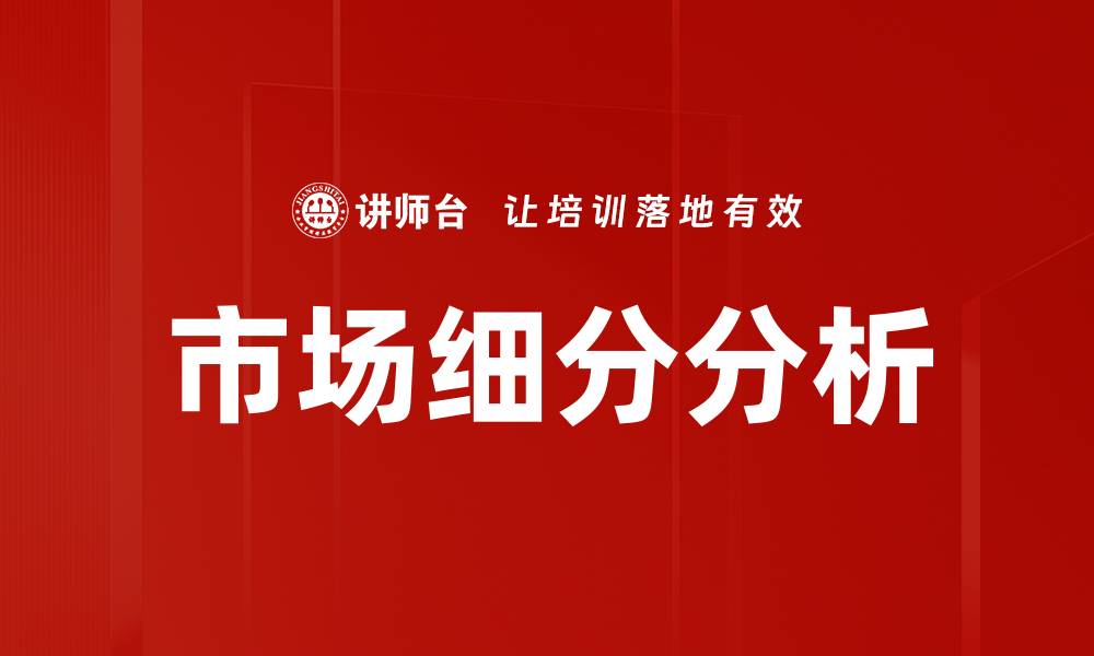 文章深入解析市场细分分析助力精准营销策略的缩略图