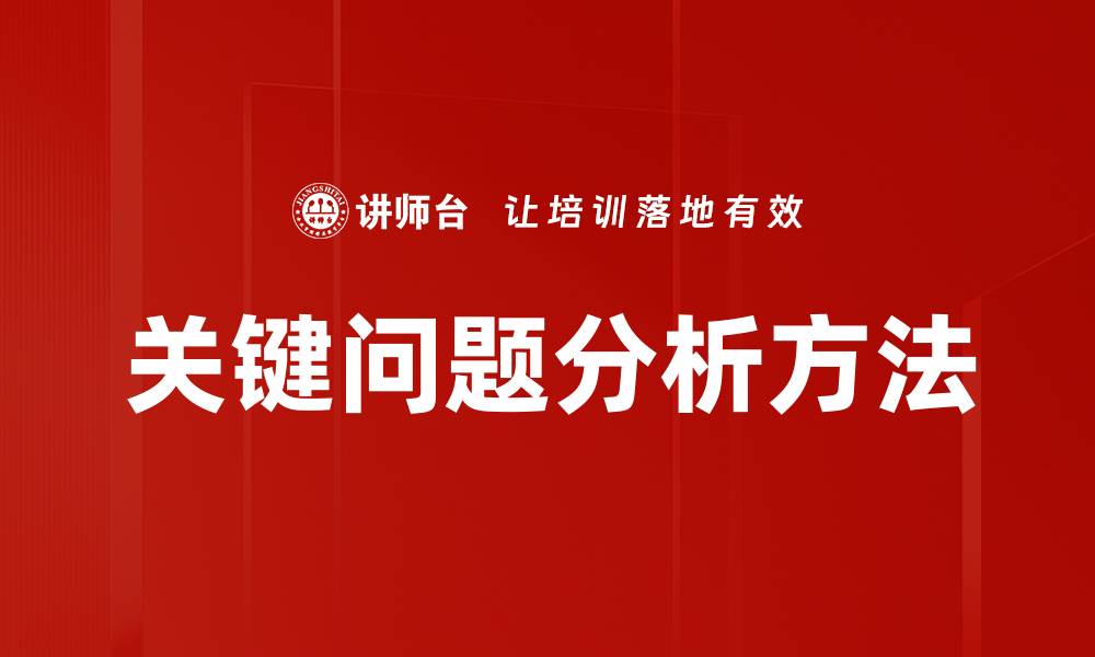 关键问题分析方法
