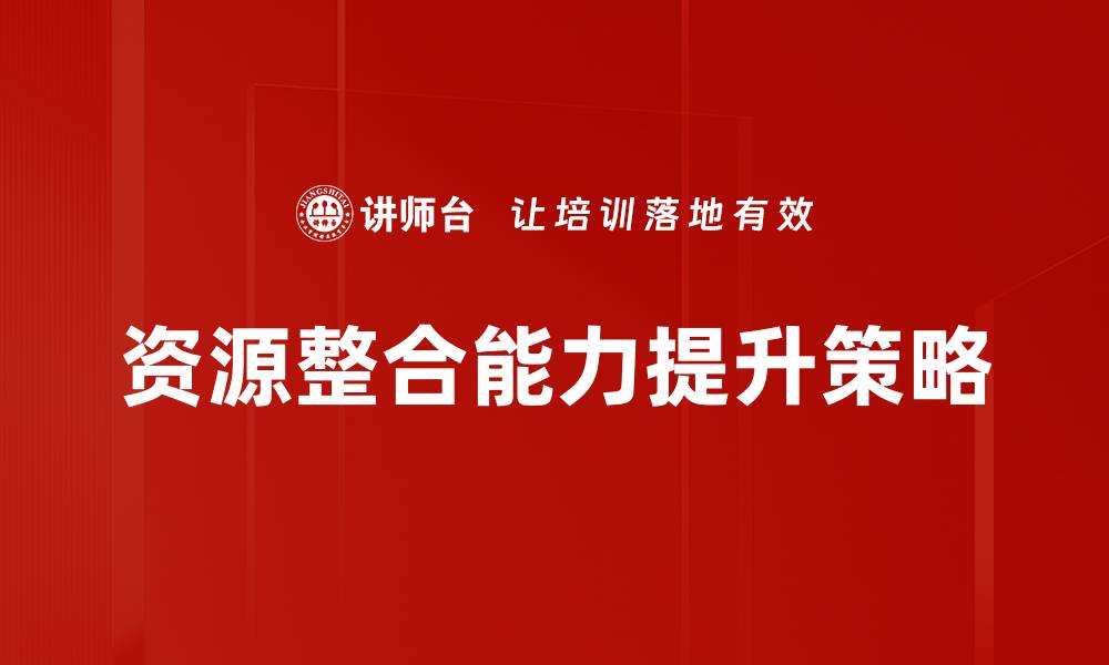 文章提升企业竞争力的关键：资源整合能力解析的缩略图