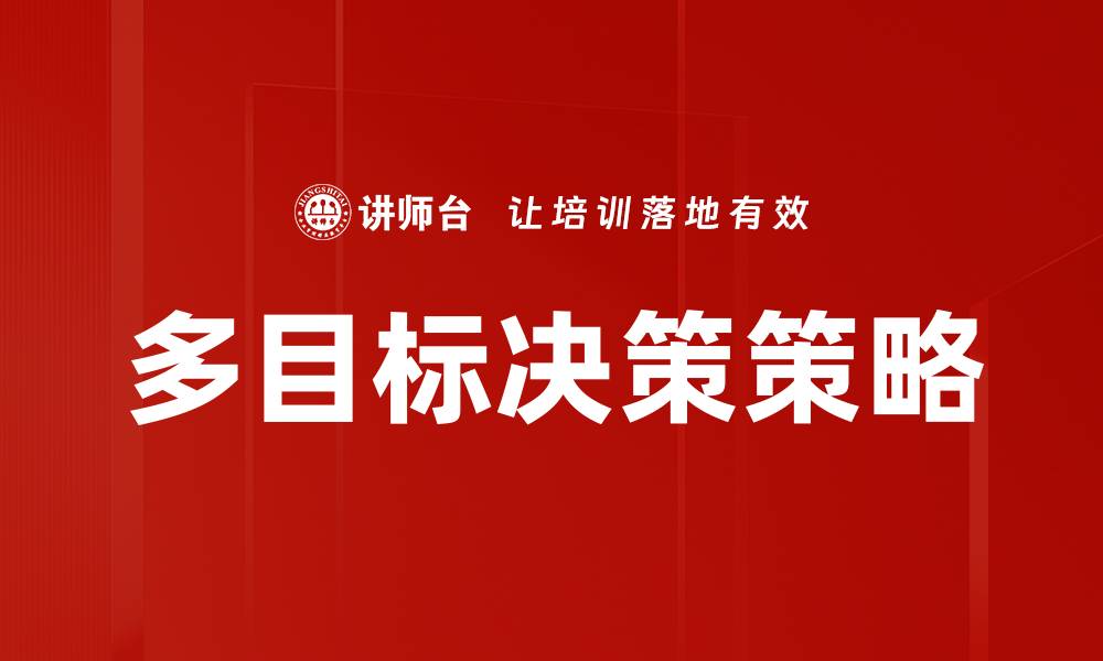 多目标决策策略