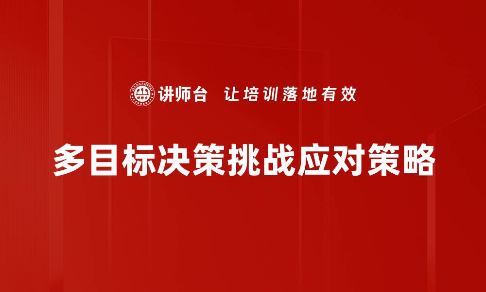 多目标决策挑战应对策略