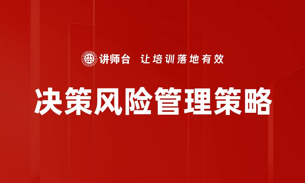 决策风险管理策略