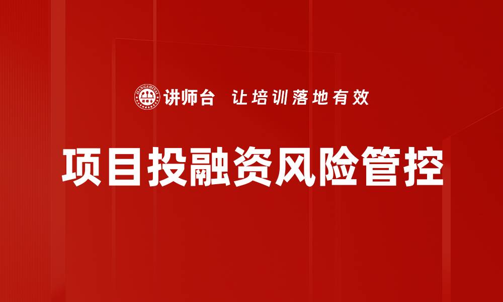 项目投融资风险管控