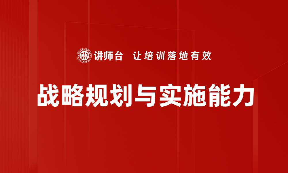 战略规划与实施能力