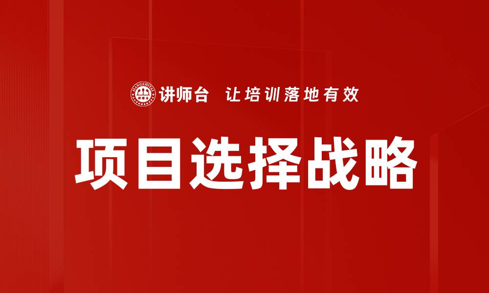 项目选择战略