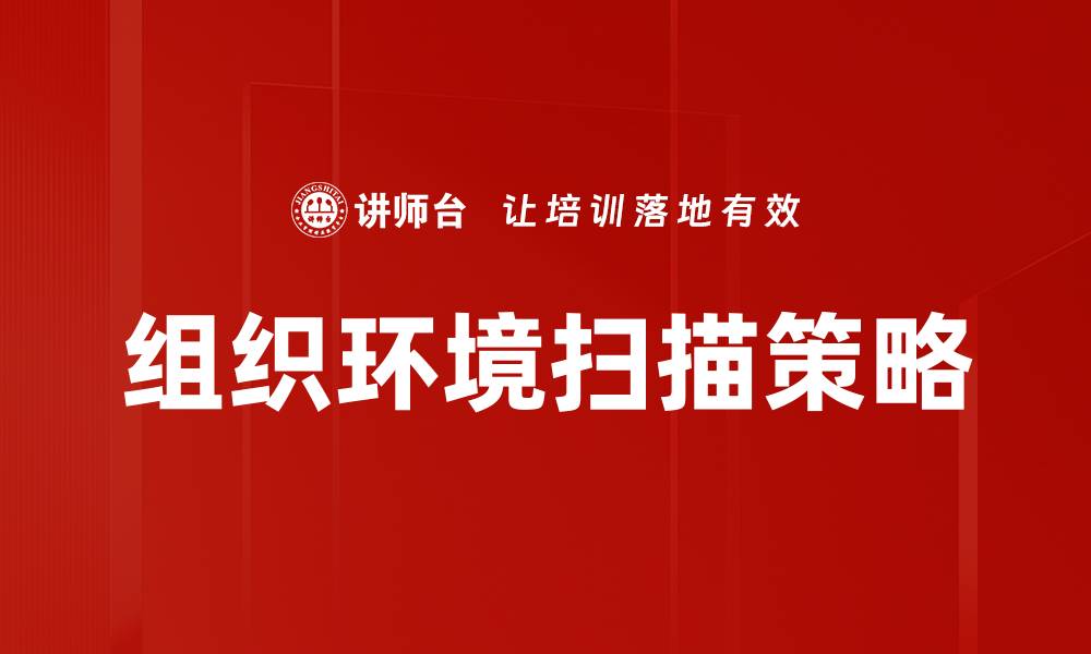 组织环境扫描策略