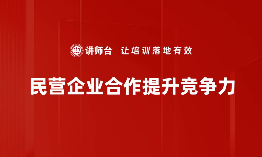 文章推动民营企业合作共赢的创新之路的缩略图