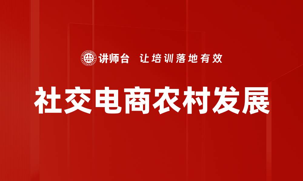社交电商农村发展