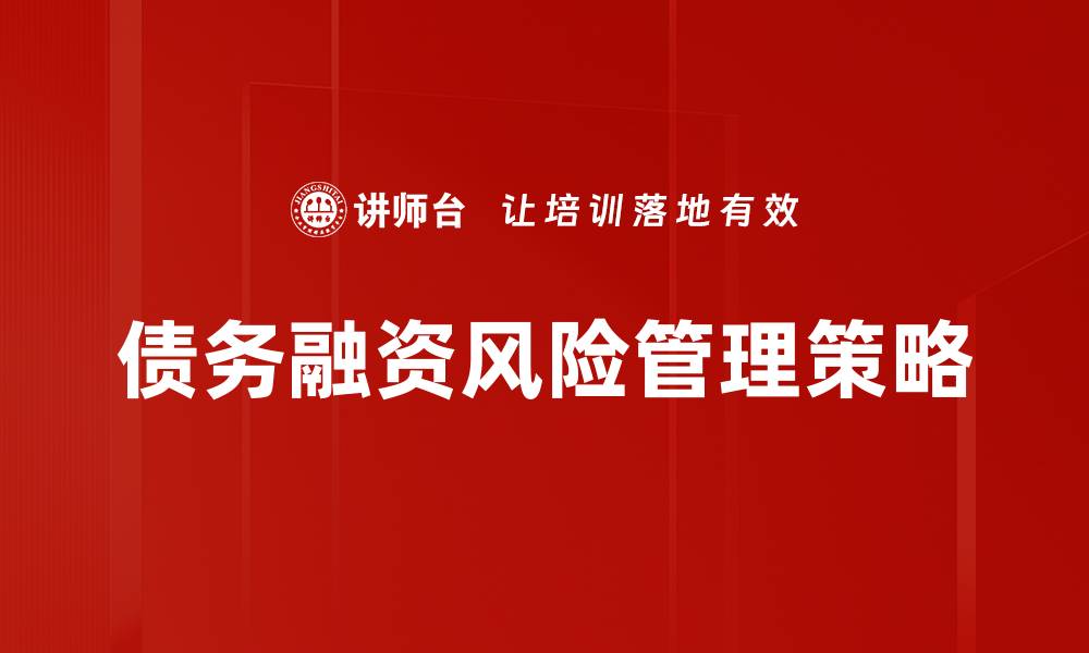 文章债务融资风险解析：如何有效规避与管理的缩略图
