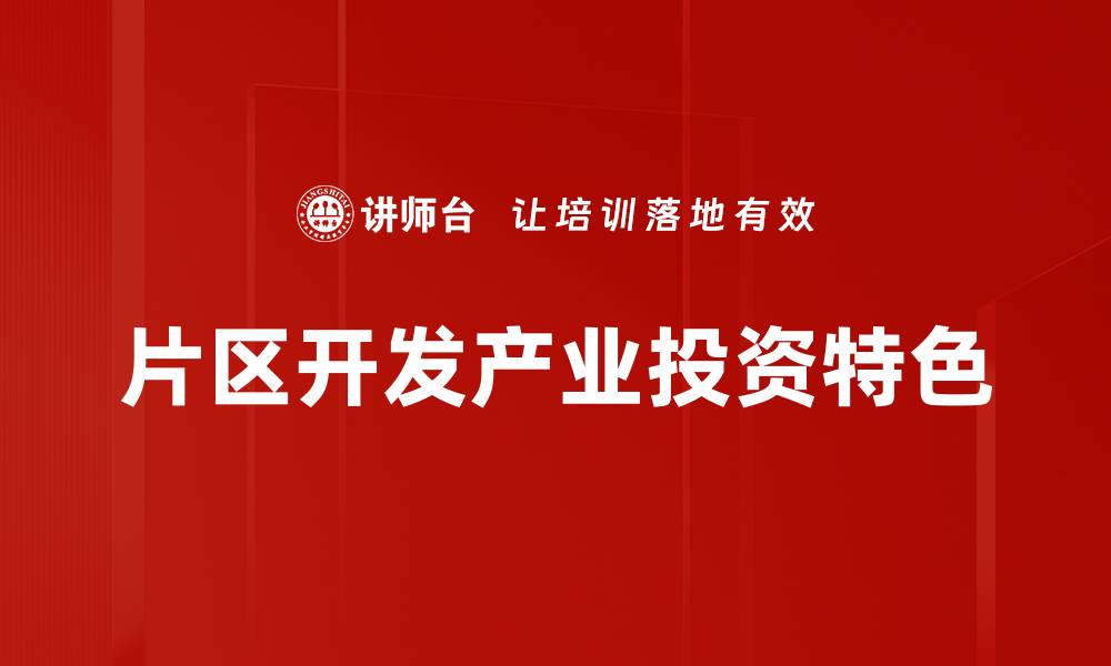 片区开发产业投资特色