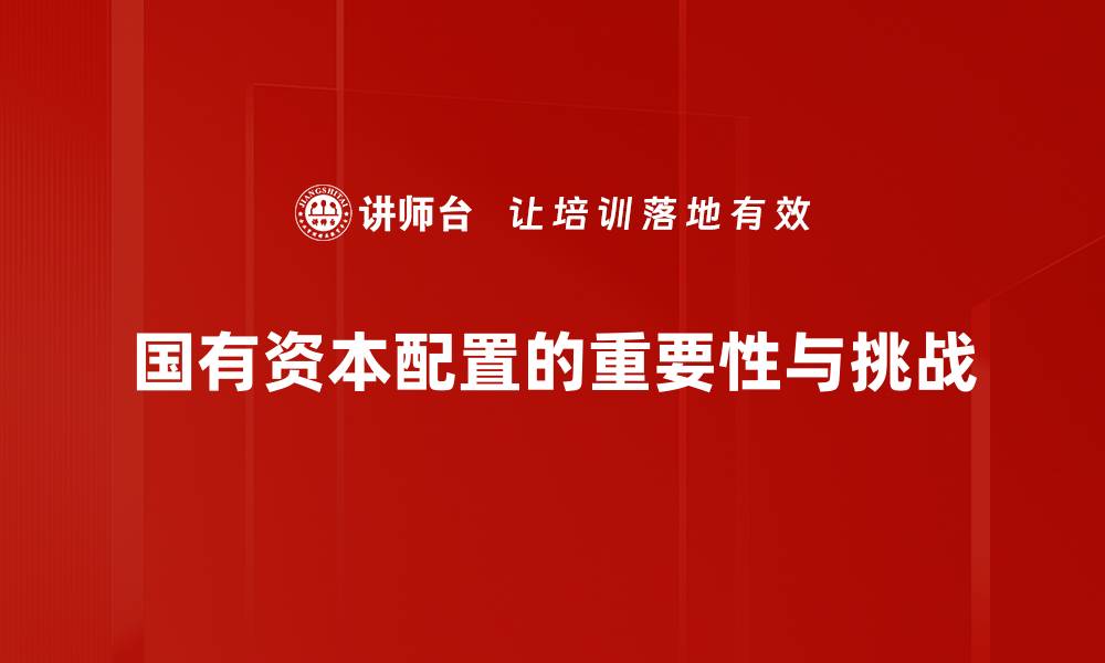 国有资本配置的重要性与挑战