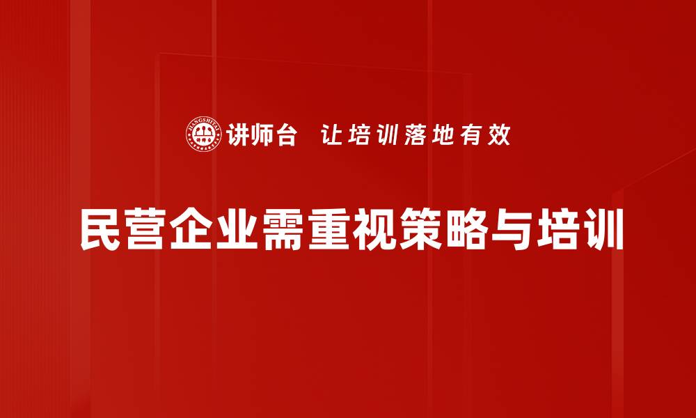 文章如何制定有效的民营企业策略实现快速增长的缩略图