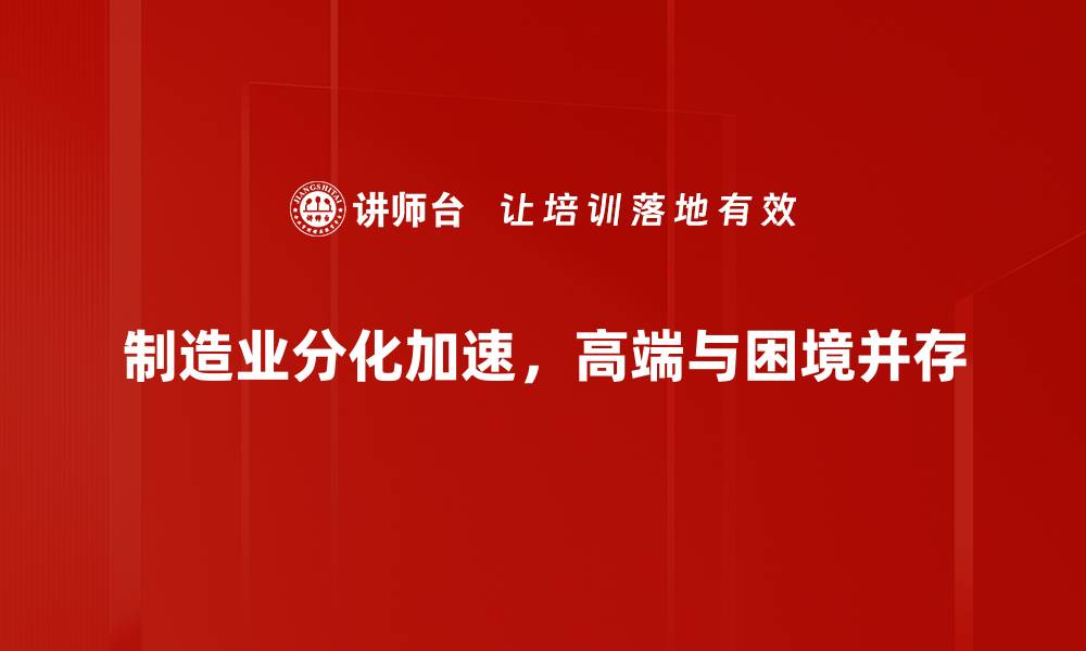 文章制造业分化趋势分析：如何把握行业机遇与挑战的缩略图