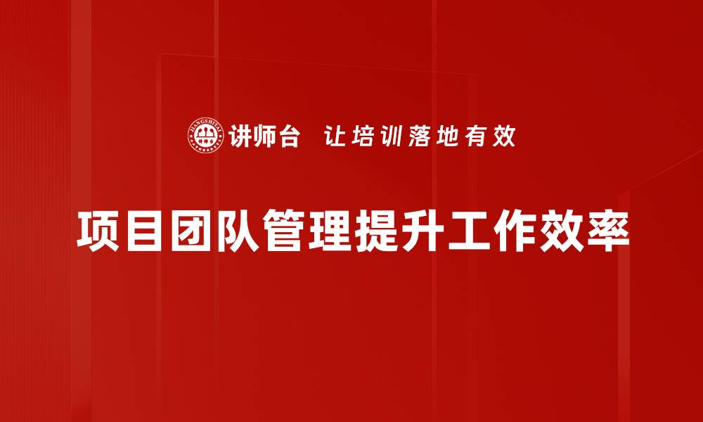 项目团队管理提升工作效率