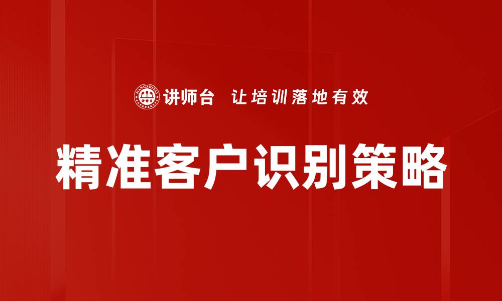 精准客户识别策略