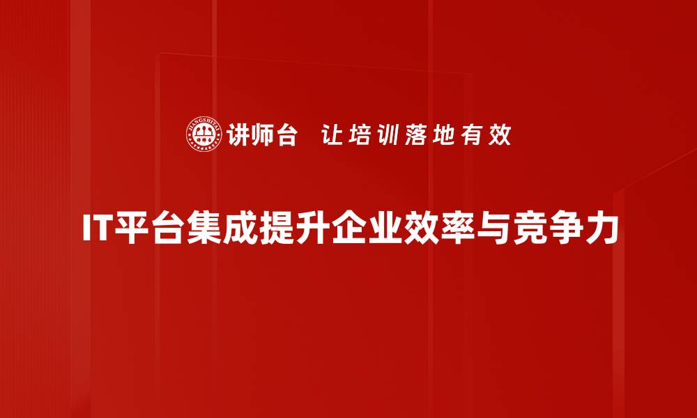 IT平台集成提升企业效率与竞争力