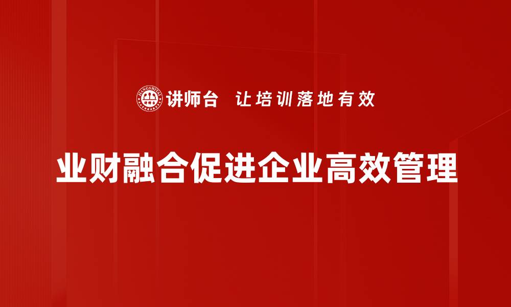 文章业财融合：企业转型的新动力与实践路径的缩略图