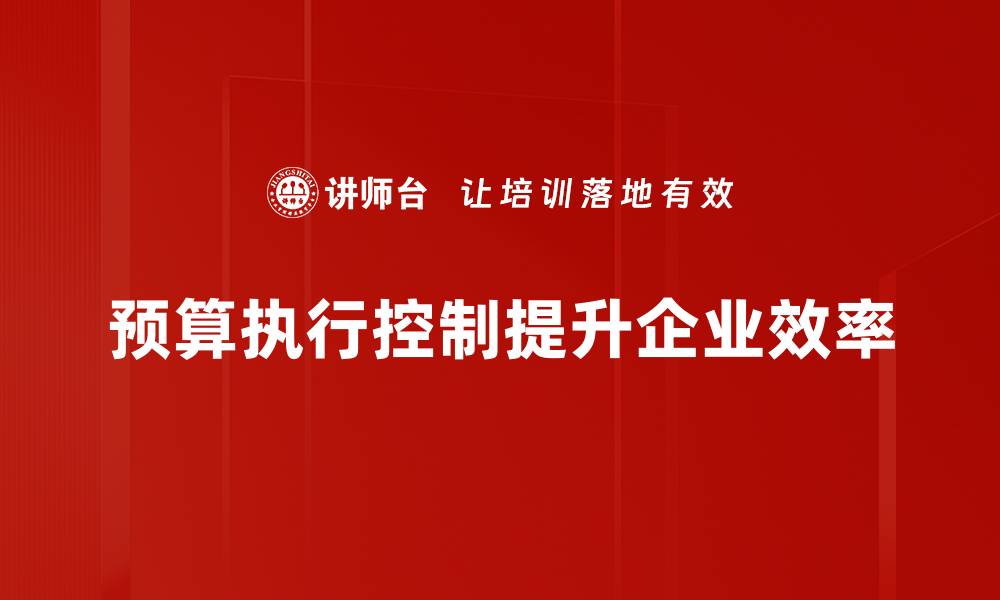 预算执行控制提升企业效率