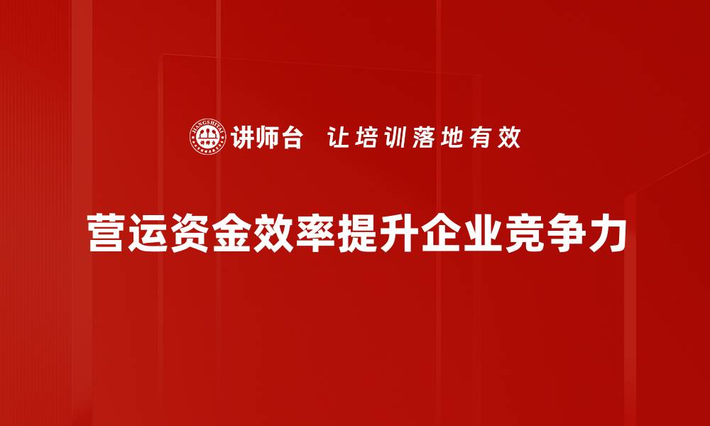 文章提升营运资金效率的关键策略与实践分享的缩略图