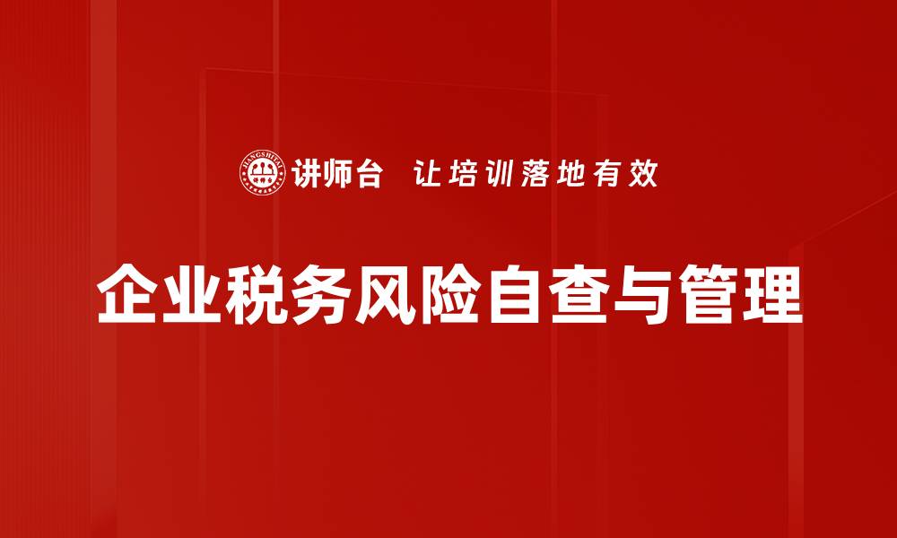 企业税务风险自查与管理